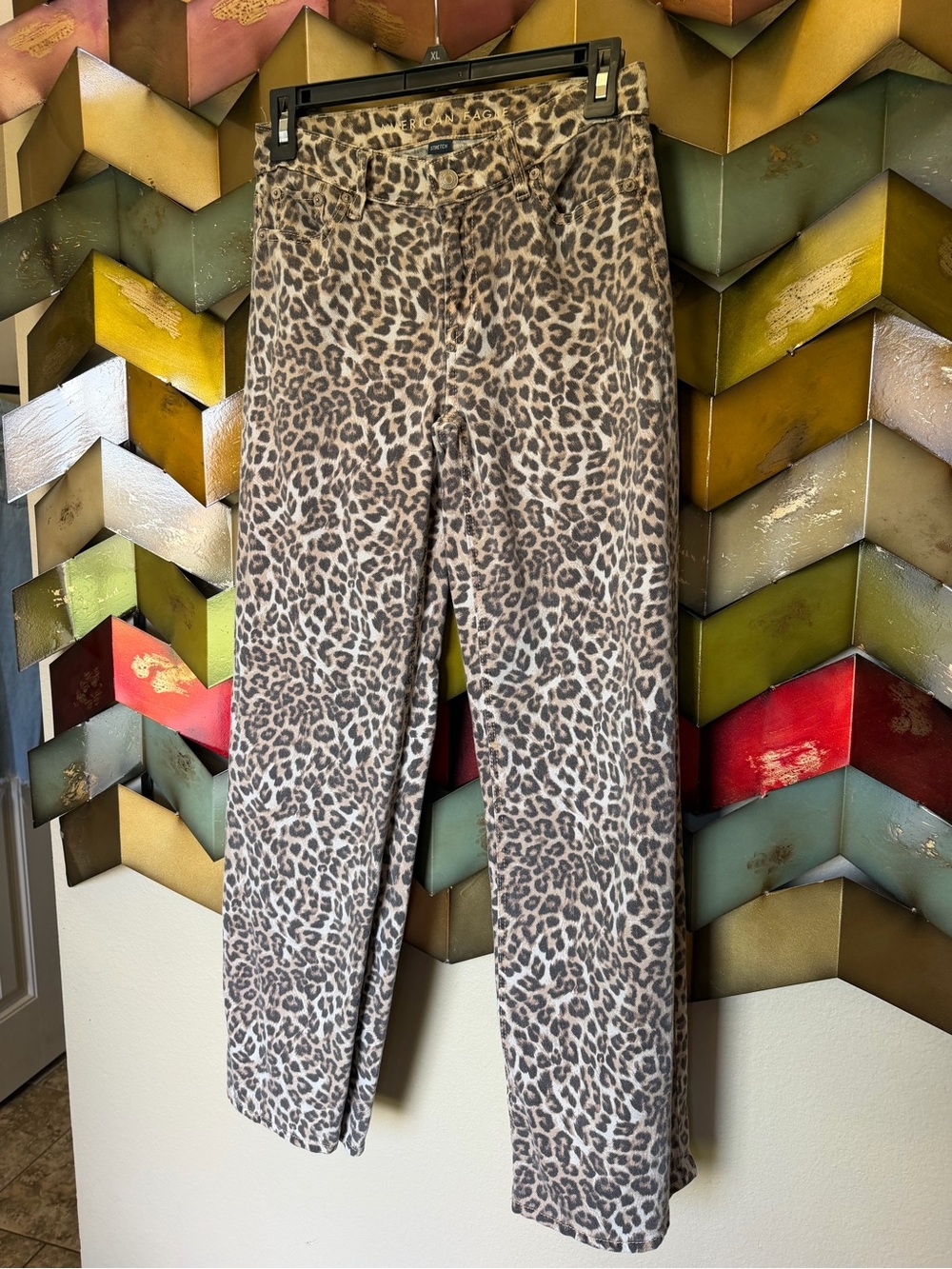 American Eagle Outfitters Leopard Print Pants in Brown and Black with Stretch